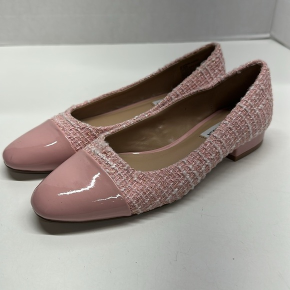 Steve Madden Blair Ballet Flats Loafers Shoes Textured Tweed Plaid Pink Size 6.5 - Picture 3 of 11